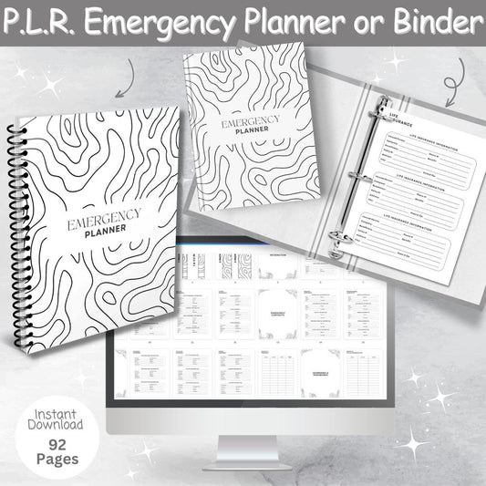 PLR Black & White Emergency Planner