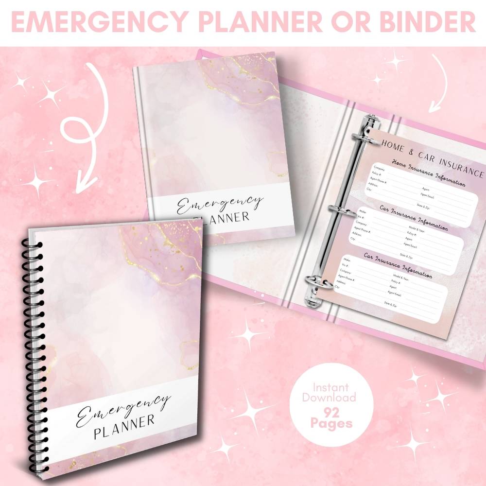 PLR Pink Emergency Planner