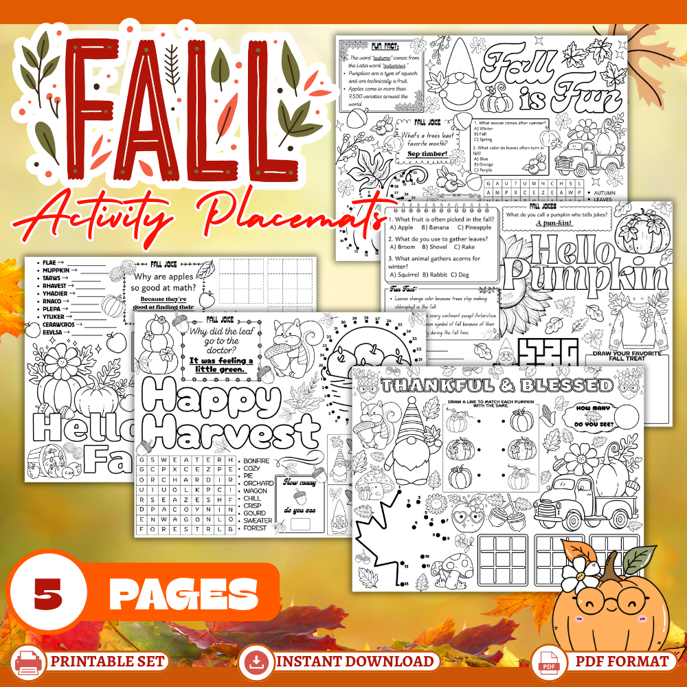 PLR Fall Activity Placemats