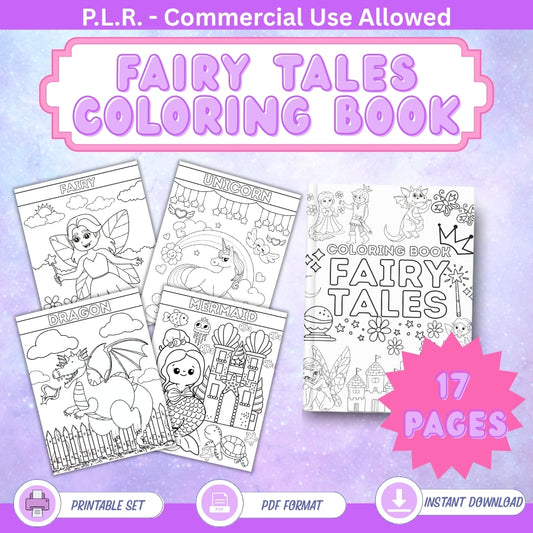 PLR Fairy Tales Coloring Book