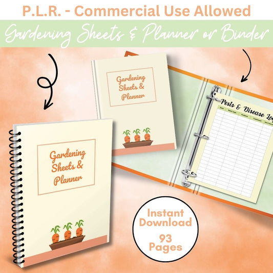 PLR Gardening Planner - Carrot Design
