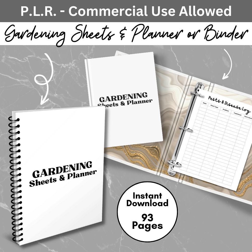 PLR Gardening Planner - Plain Design