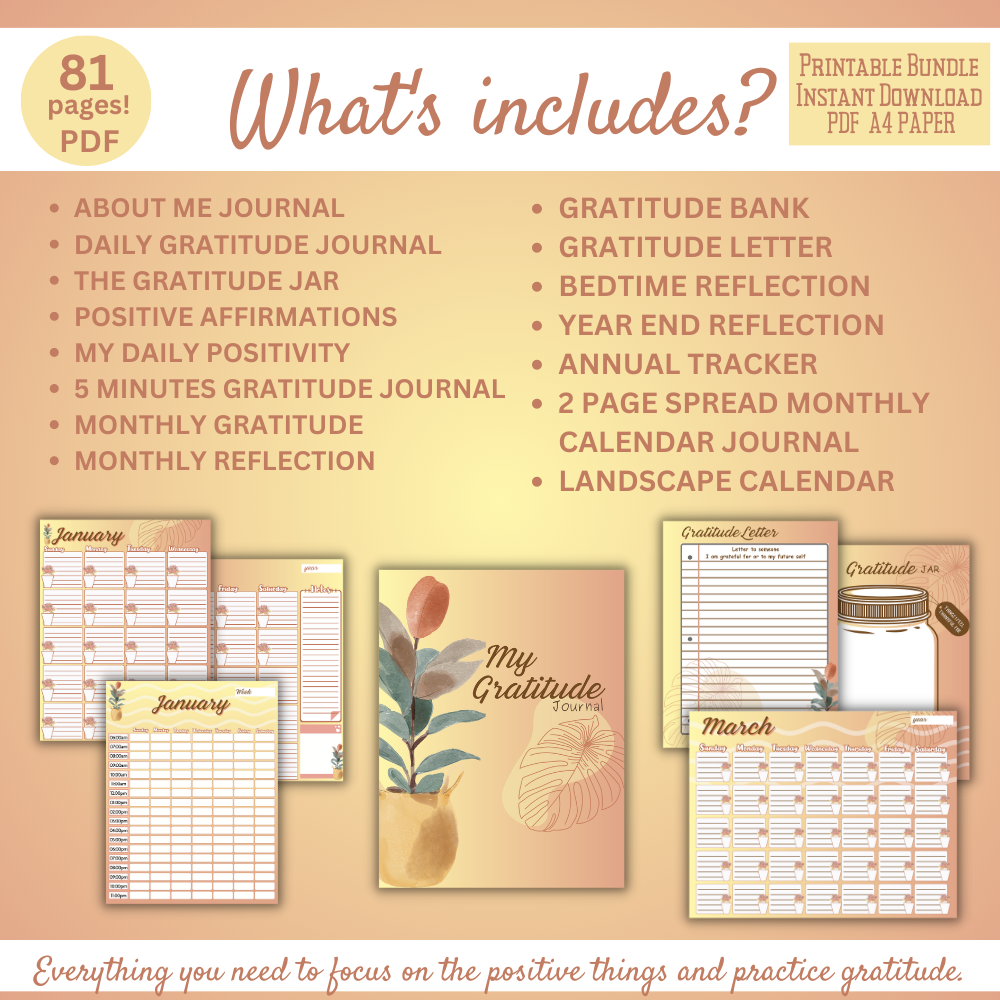 PLR Gold Gratitude Journal