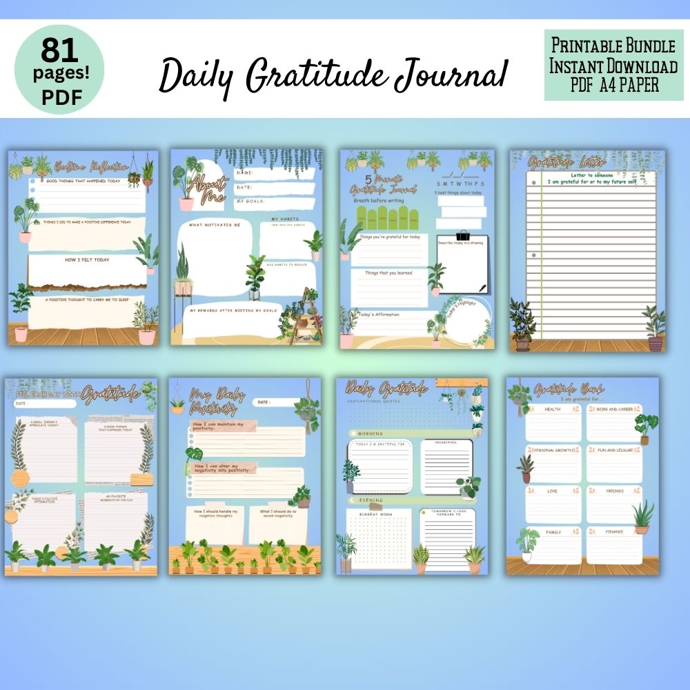 PLR Blue Gratitude Journal
