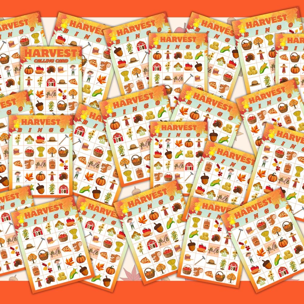 PLR Harvest Bingo Cards