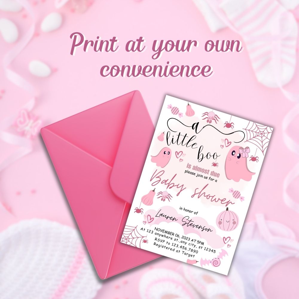 PLR Girl Halloween Baby Shower Invitation