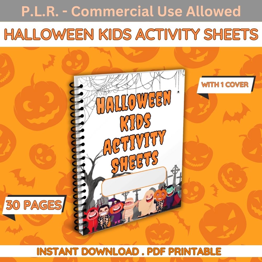 PLR Halloween Kids Activity Sheets
