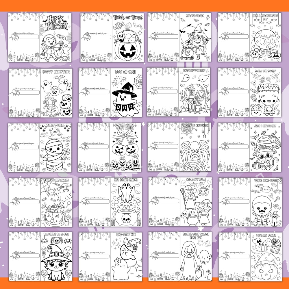 PLR Halloween Cards to be Colored