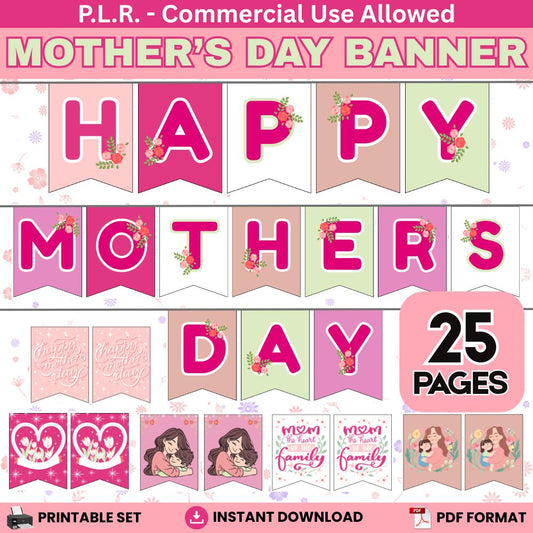 PLR Printable Happy Mother's Day Banner