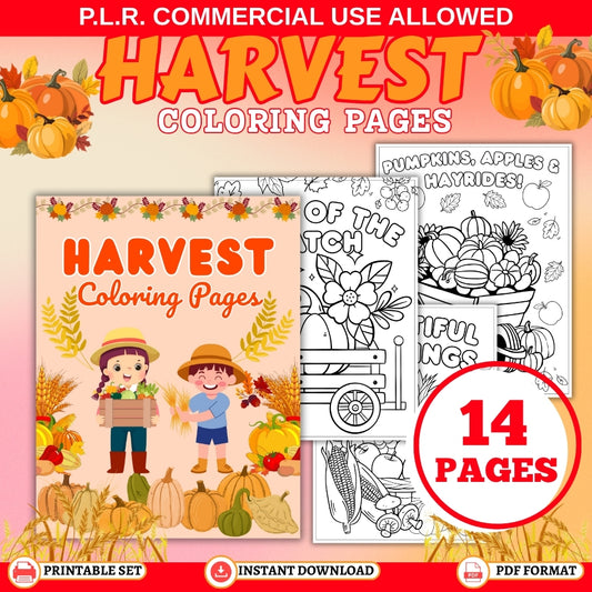 PLR Harvest Coloring Pages