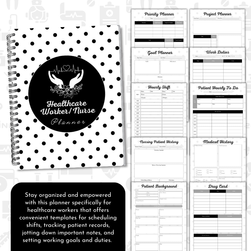 PLR Black and White Healthcare Worker/Nurse Planner