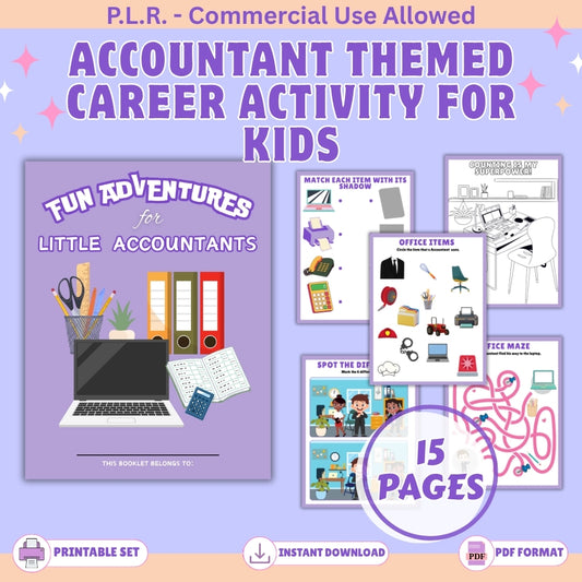 PLR Kids Accountant Themed Activity Pack