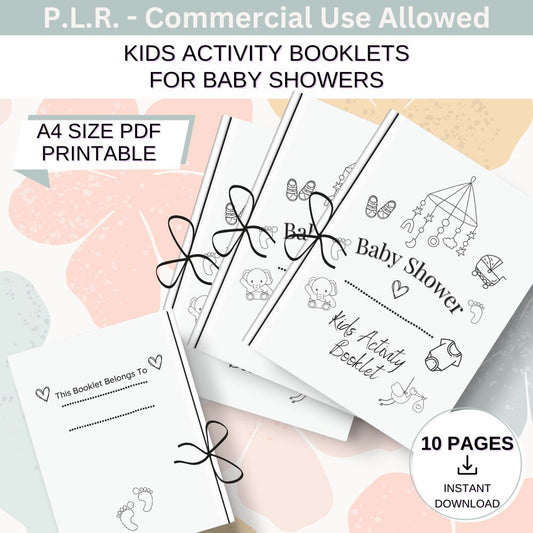 PLR Kids Activity Booklets for Baby Showers