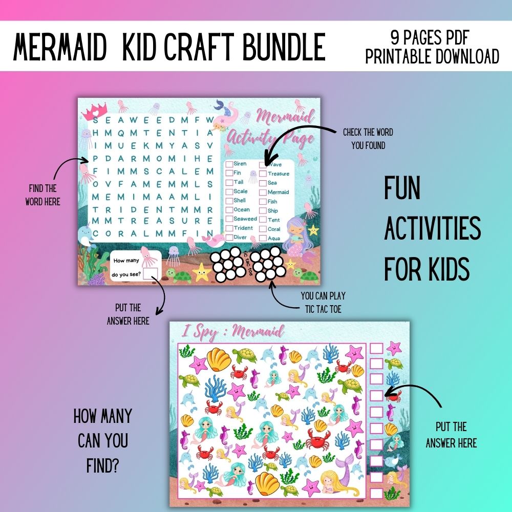 PLR Mermaid Kids Craft Bundle