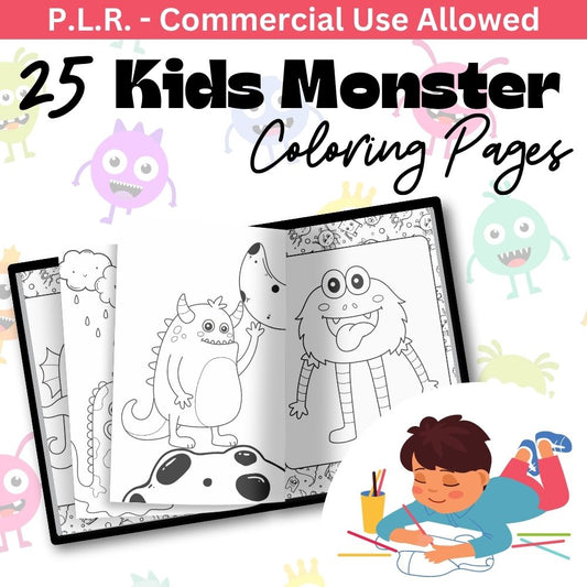 PLR Kids Monster Coloring Pages