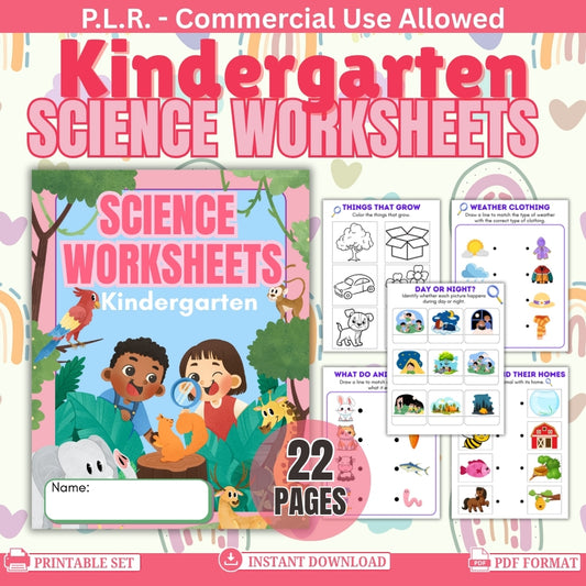 PLR Kindergarten Science Worksheets