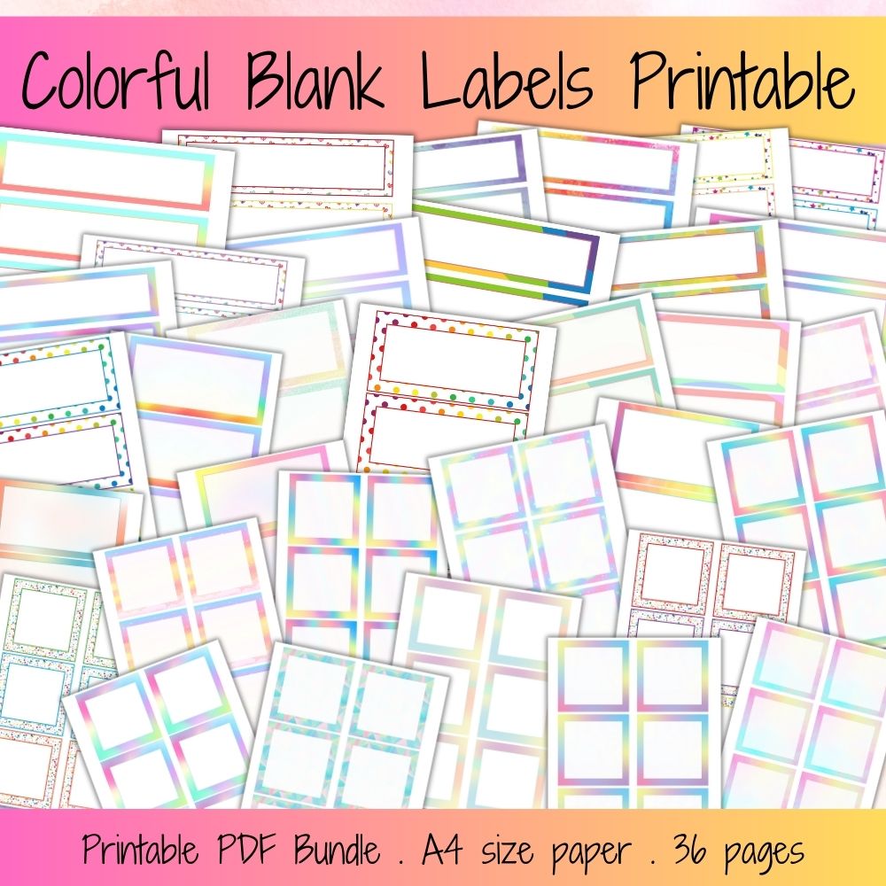 PLR Rainbow Colored Labels