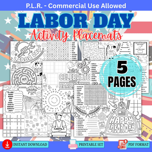 PLR Labor Day Activity Placemats