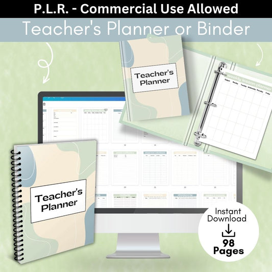 PLR Light Pastel Teacher Planner