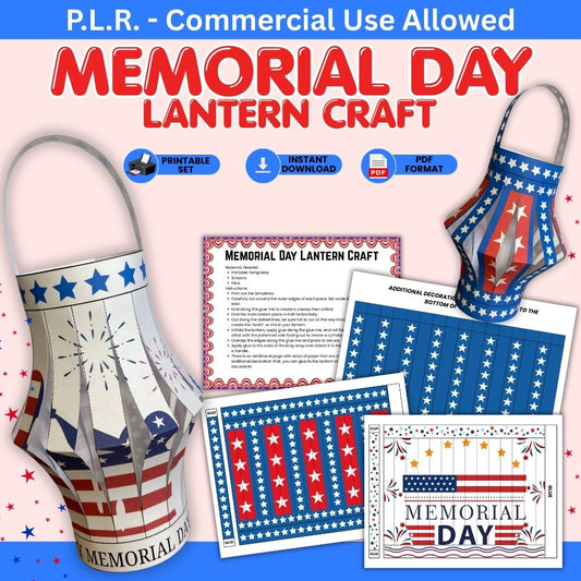 PLR Printable Memorial Day Lantern Craft