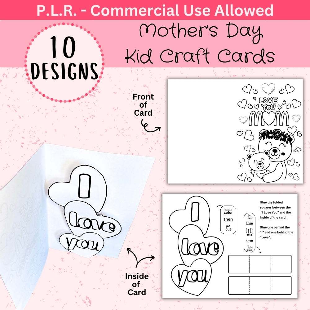 PLR Mother's Day Cards Kid Craft
