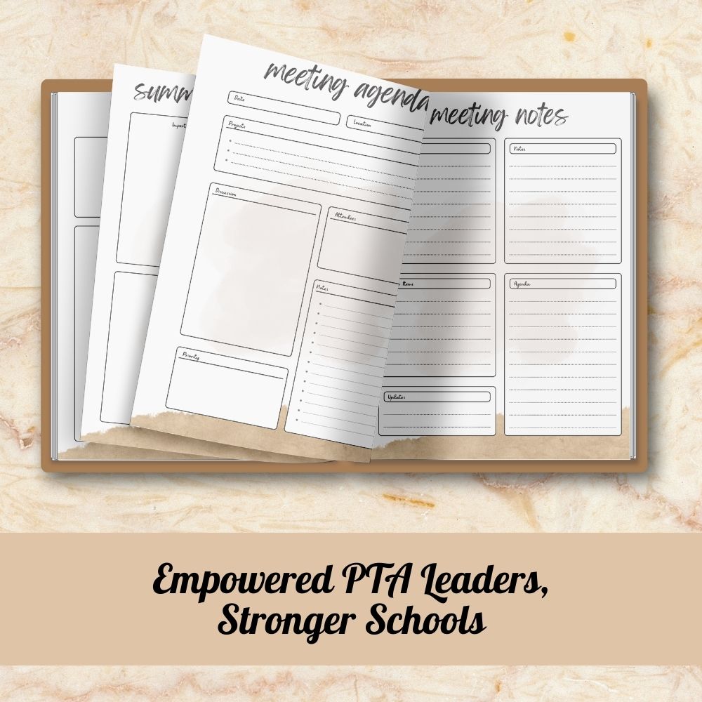 PLR PTA Leader Planner in Brown and White