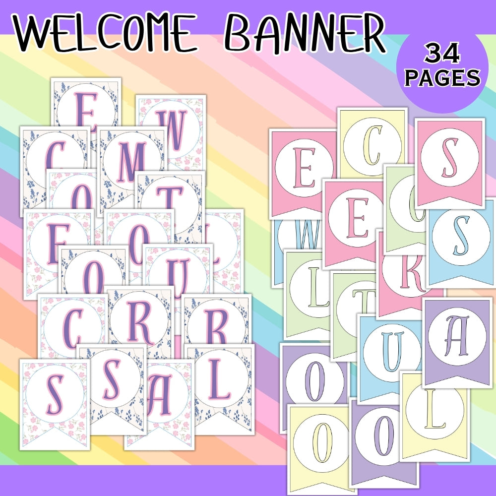 PLR Pastel Classroom Decor Bundle