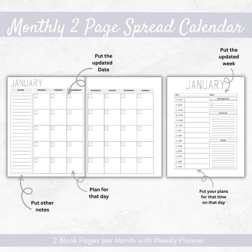 PLR Black & White Personal Finance Planner