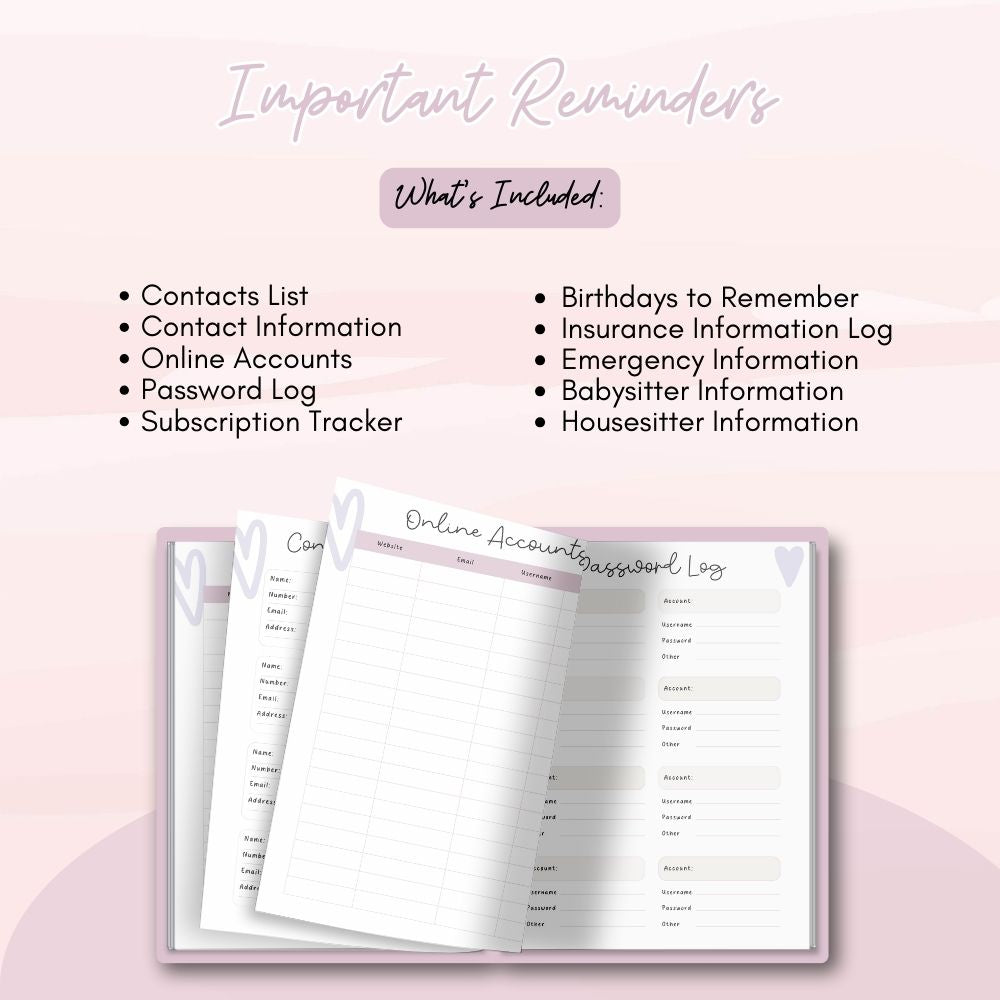 PLR Pink ADHD Planner