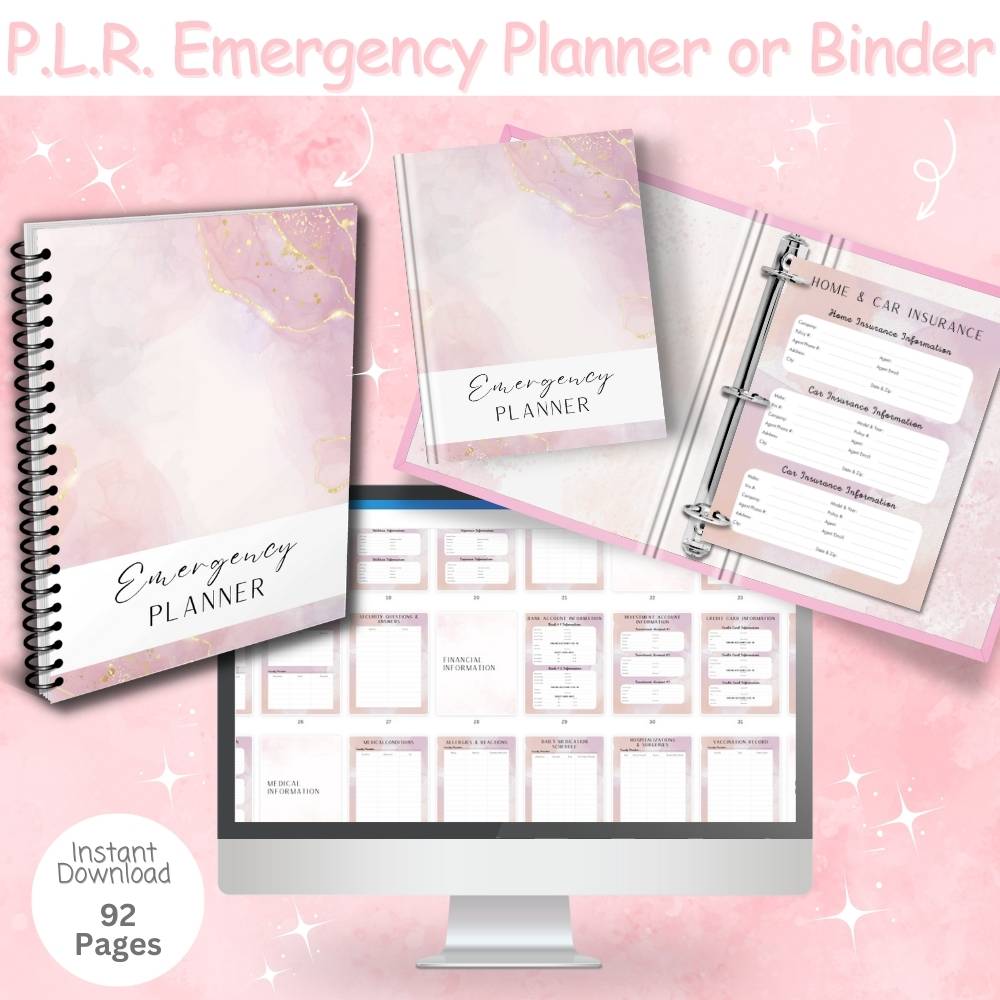 PLR Pink Emergency Planner