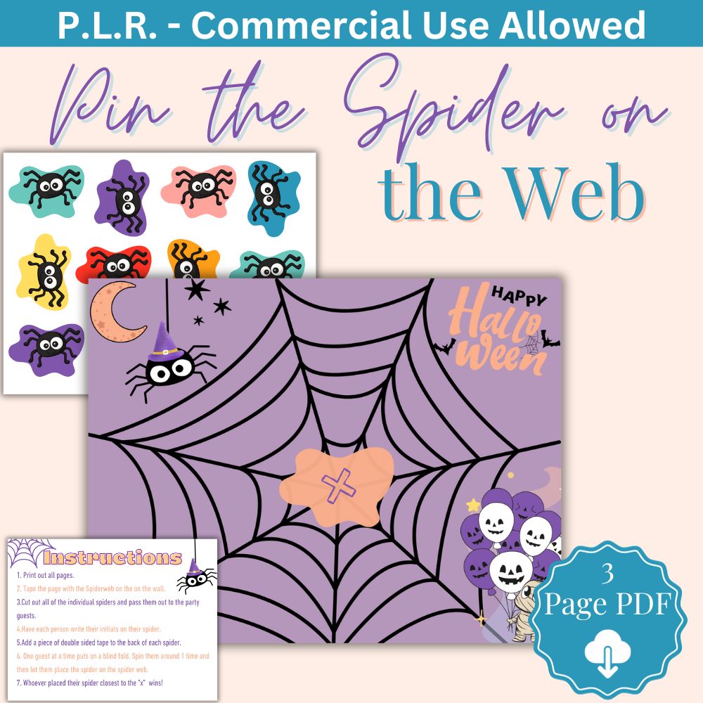 PLR Pin the Spider on the Web