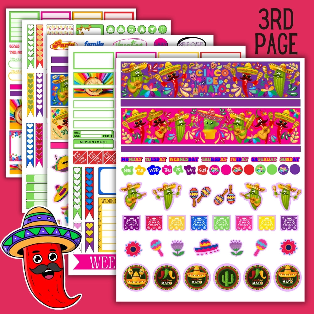 PLR Cinco De Mayo Planner Stickers