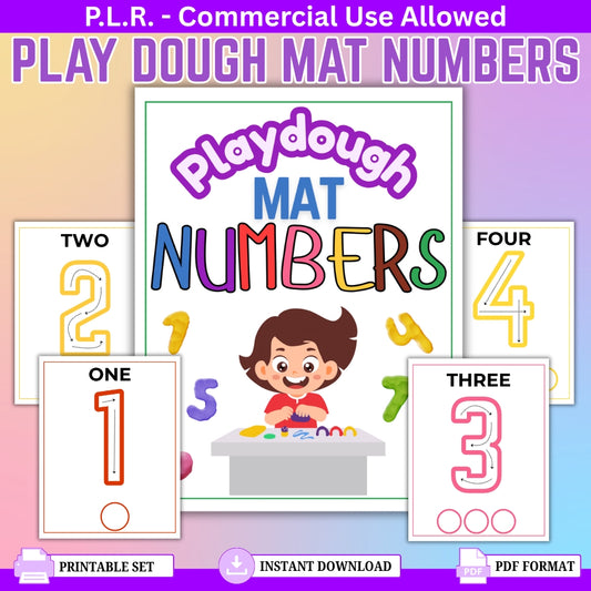 PLR Play Dough Mats - Numbers