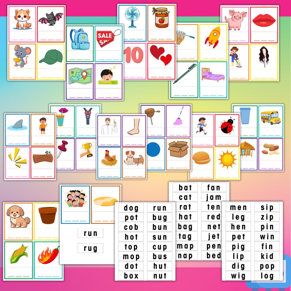 PLR 50 Printable Short Vowel CVC Cards