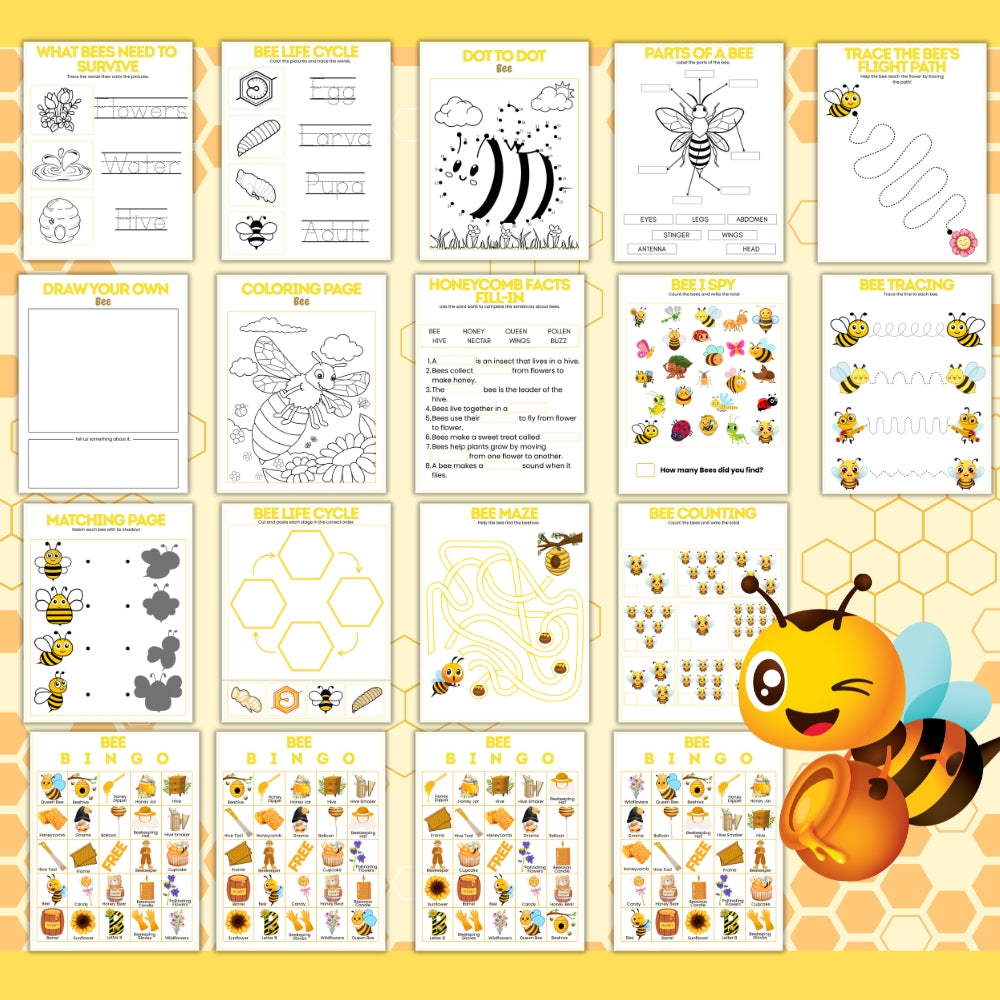 PLR Printable Bee Activity Bundle