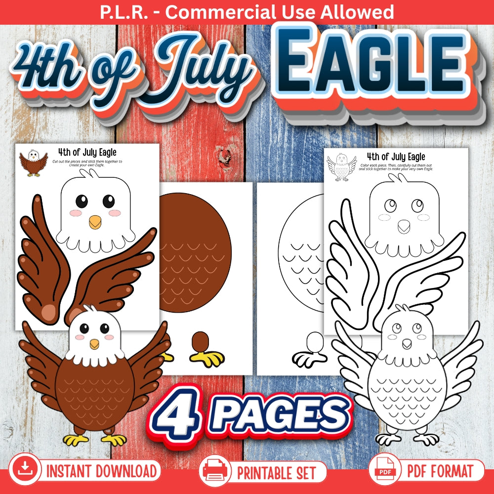 PLR Printable Build a 4th of July Eagle