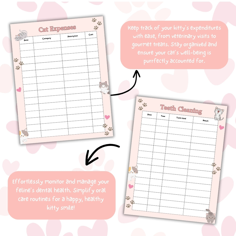 PLR Pink Cat Care Planner