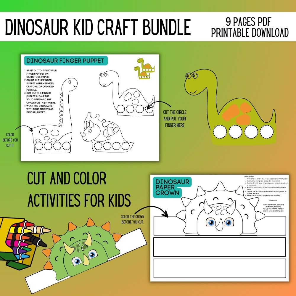 PLR Dinosaur Kid Craft Bundle