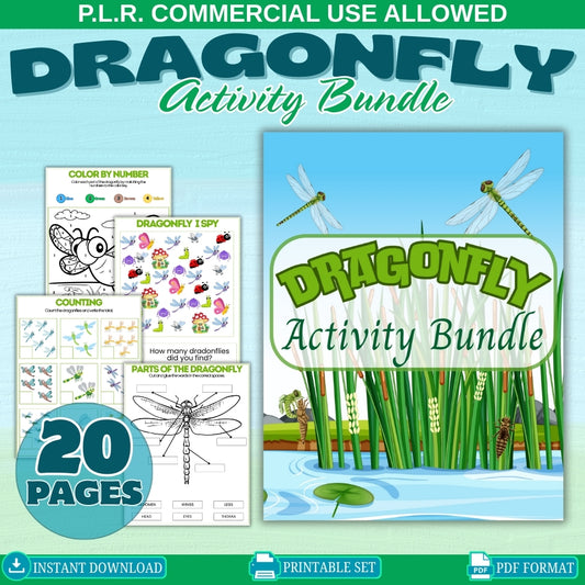 PLR Printable Dragonfly Activity Bundle