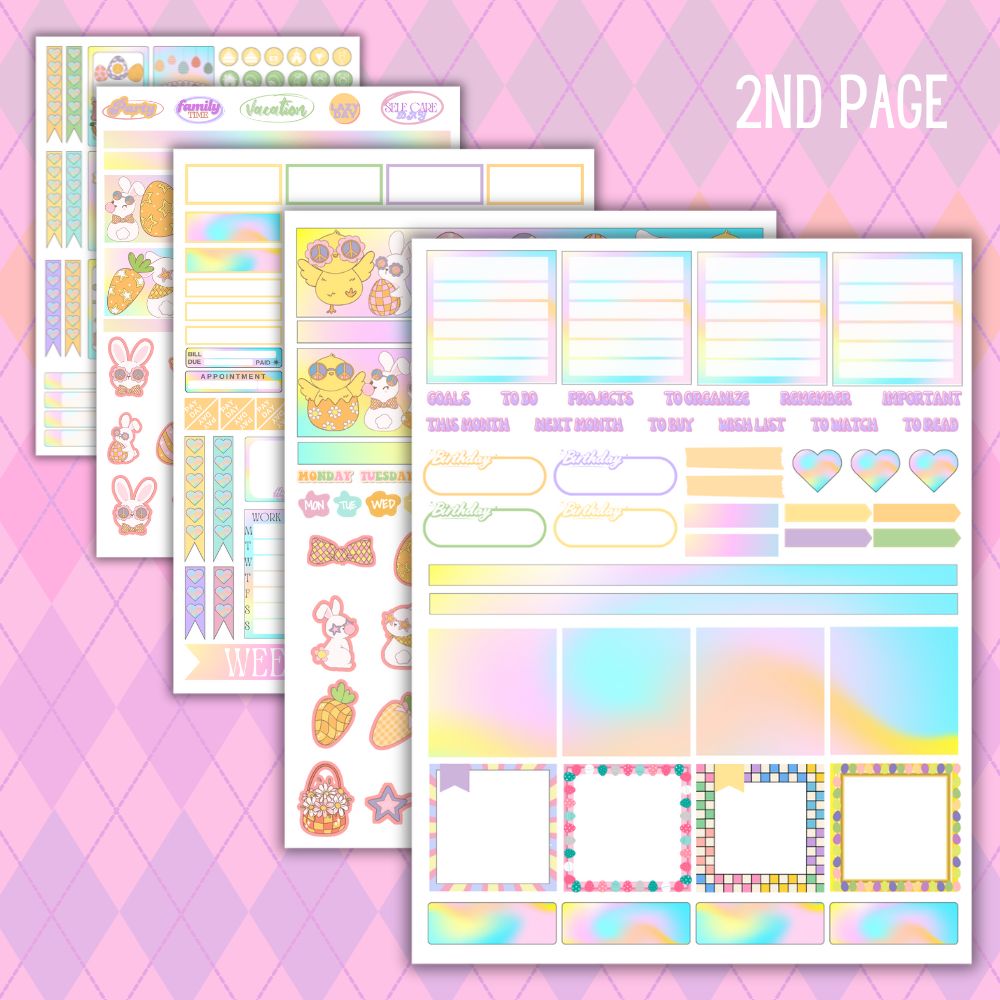 PLR Easter Planner Stickers