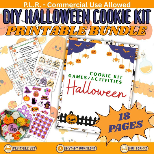 PLR DIY Halloween Cookie Kit Printable Bundle