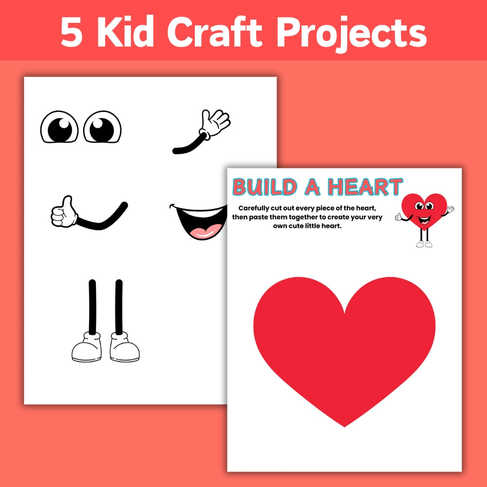 PLR Valentine Themed "Build a" Kid Craft Bundle