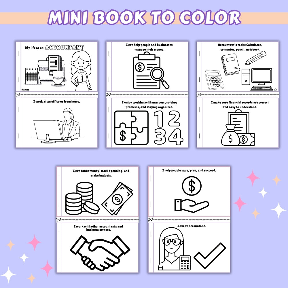 PLR Kids Accountant Themed Activity Pack
