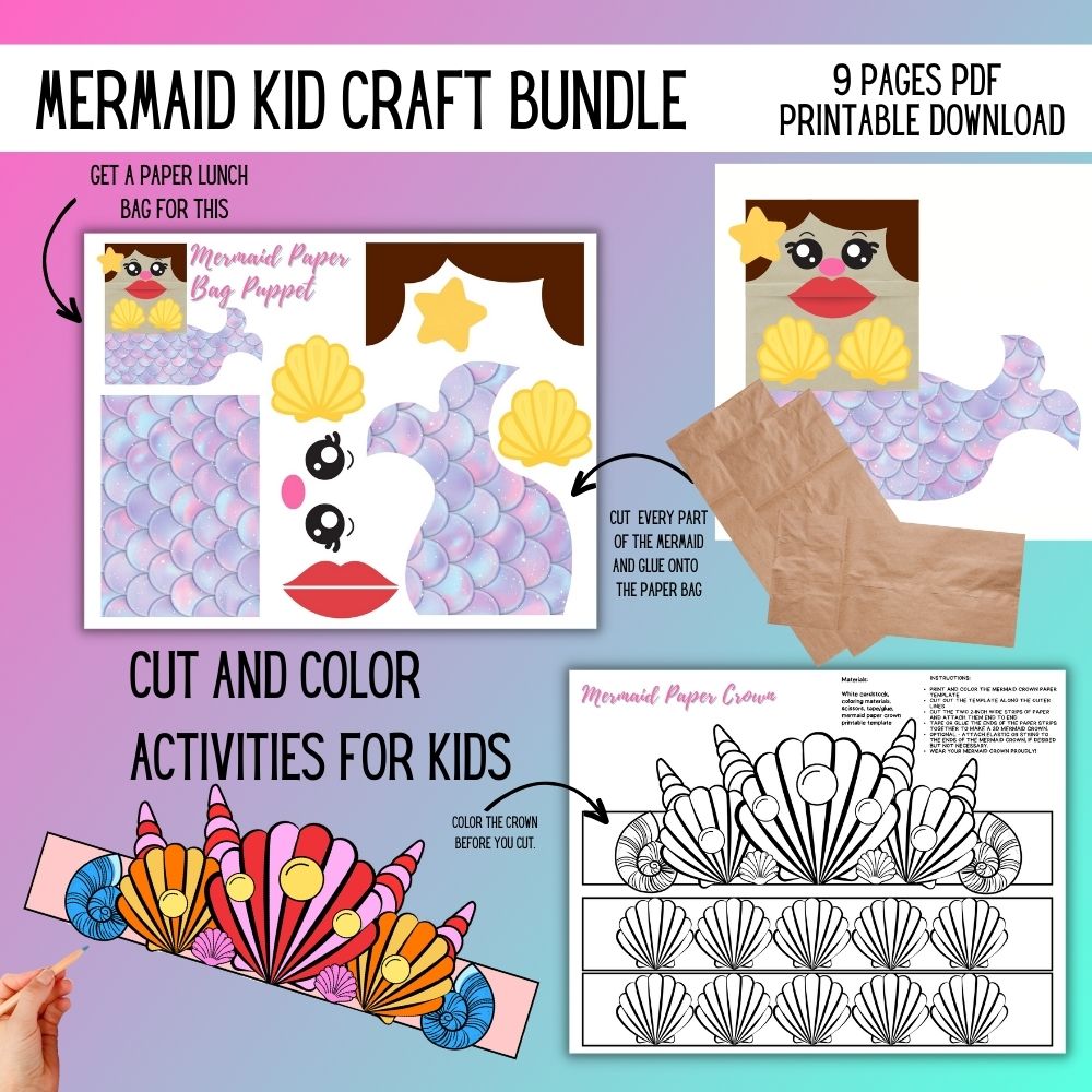PLR Mermaid Kids Craft Bundle