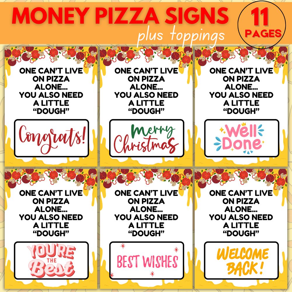 PLR Money Pizza Signs