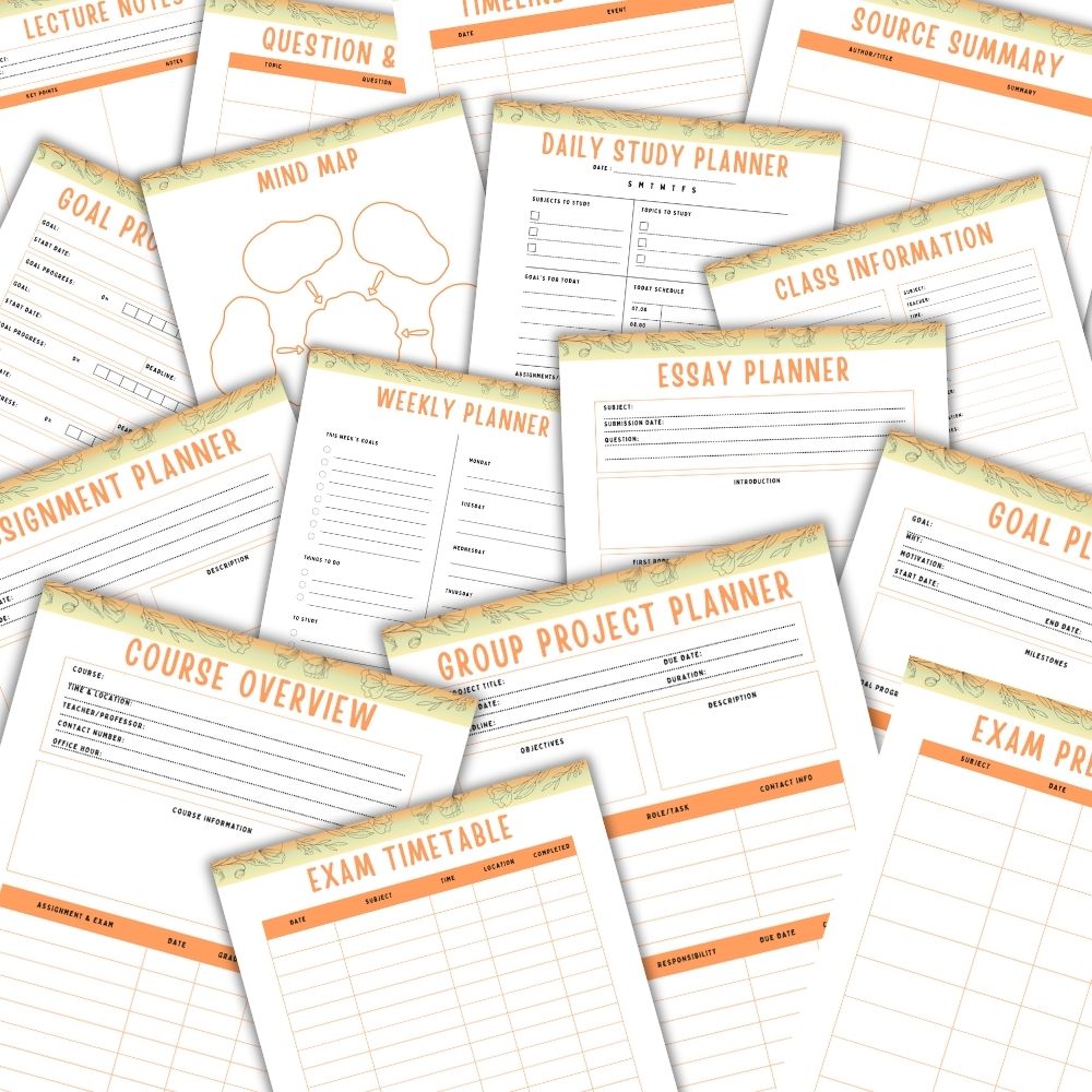 PLR Orange Student Planner