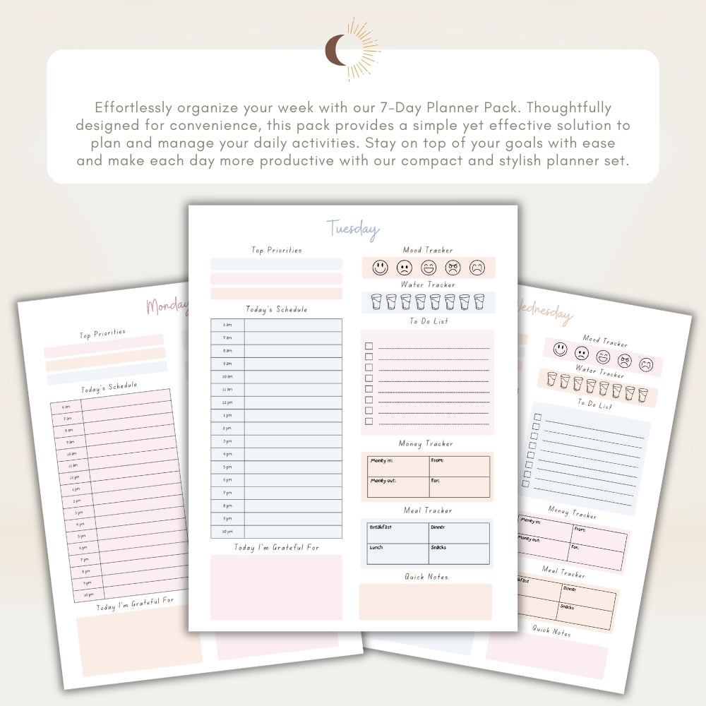 PLR Peach 7 Day Planner Pack