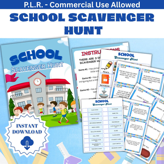 PLR Printable School Scavenger Hunt