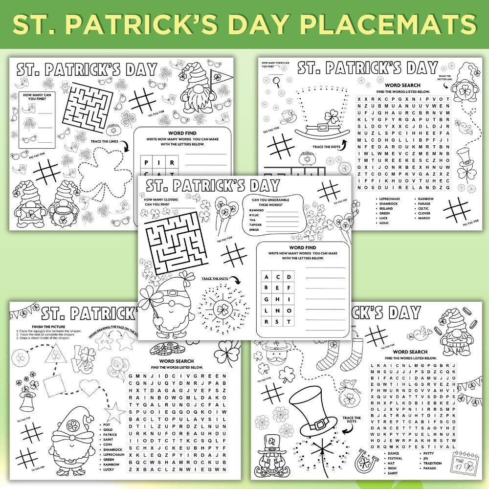 PLR St. Patrick's Day Placemats