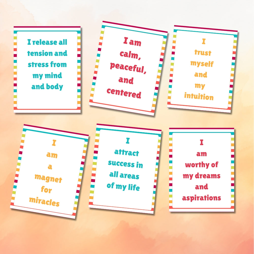 PLR Affirmation Card Bundle Stripe Design